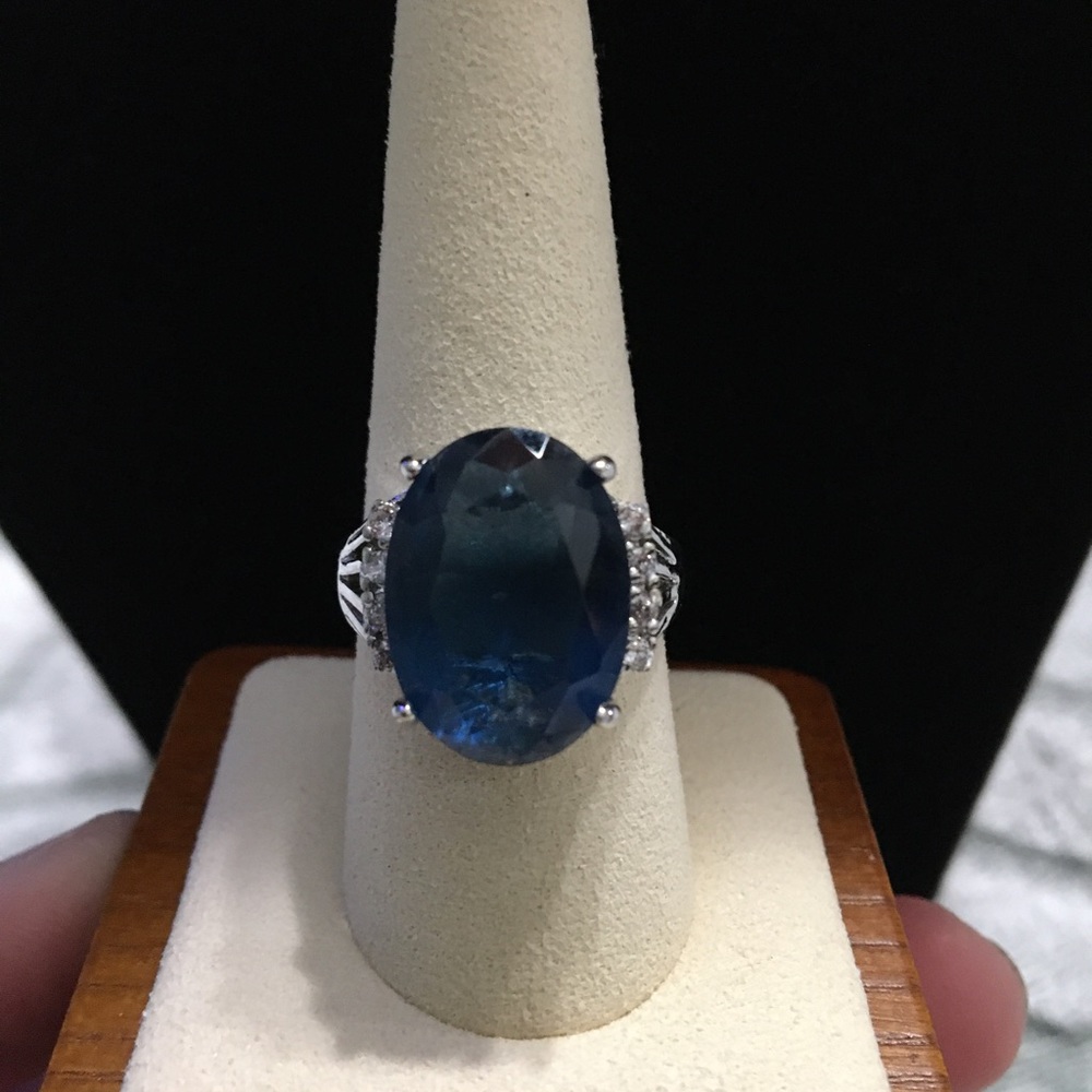 Rhodium plated ring